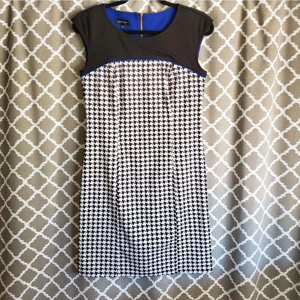 Spense Houndstooth Classic Sheath Dress 4